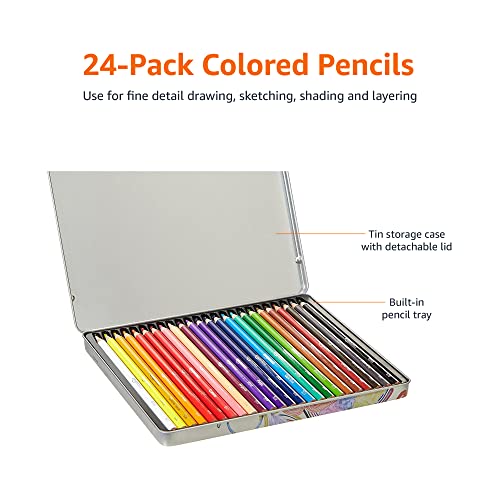 24-Count Soft Core Colored Pencils by Amazon Basics