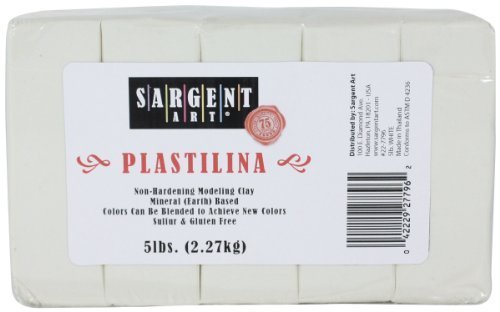 Sargent Art Plastilina Modeling Clay, 5-Pound, White 