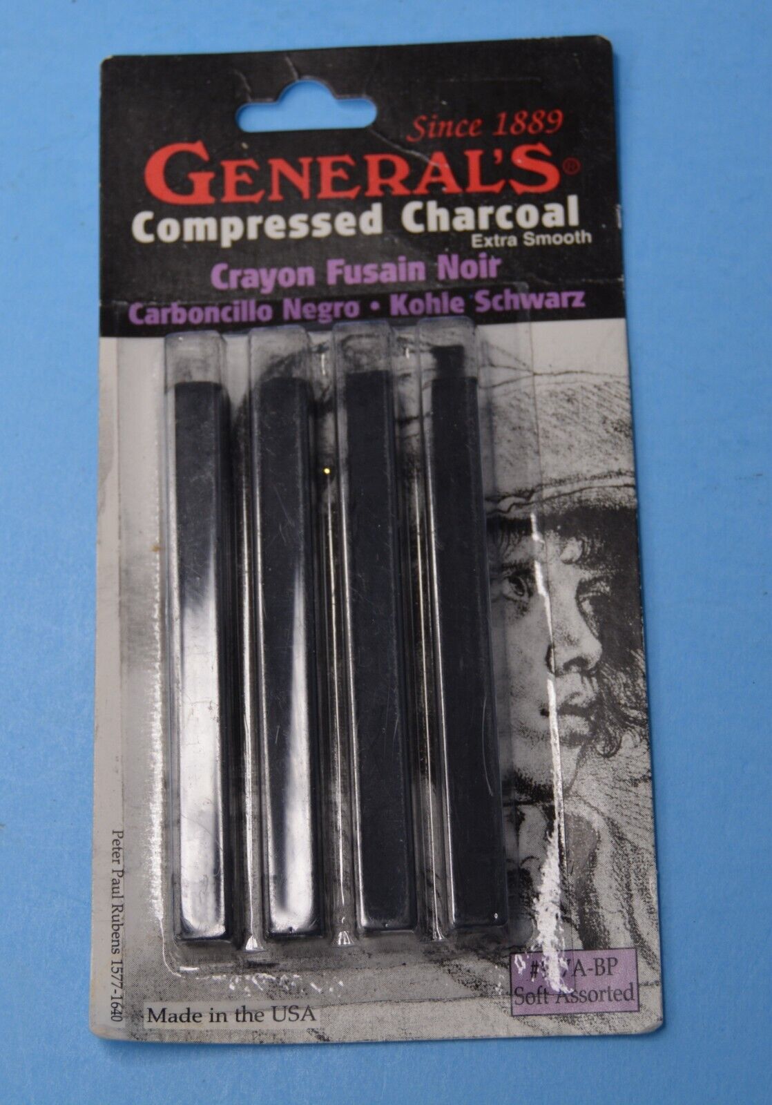 General Pencil Compressed Charcoal Set, Black, 4/Pkg.