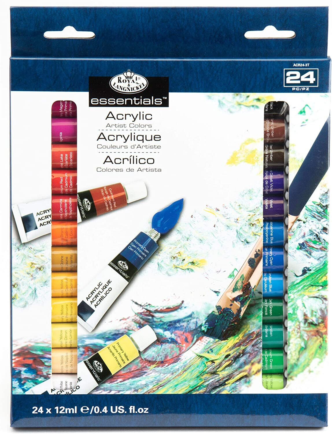 Royal & Langnickel 12 ml Acrylic Paint Set, 24 Colors