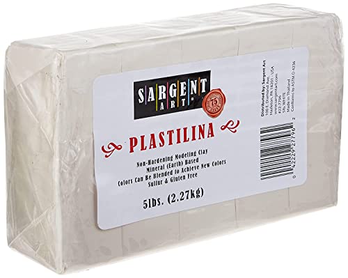 Sargent Art Plastilina Modeling Clay, 5-Pound, White 