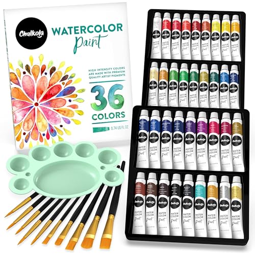Watercolor Paint Set - 36 Tubes & Brushes
