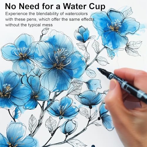 Dual Tip Brush Marker Set for Adult Coloring