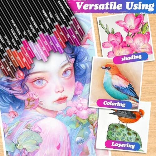 132 Colored Pencils Set with Sketchbook for Artists