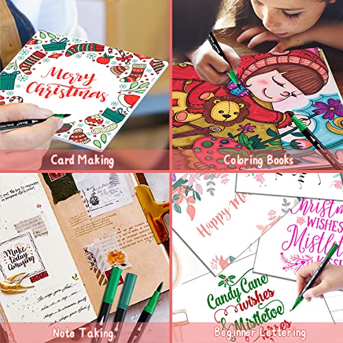 24 Dual-Tip Brush Markers for Coloring and Journaling