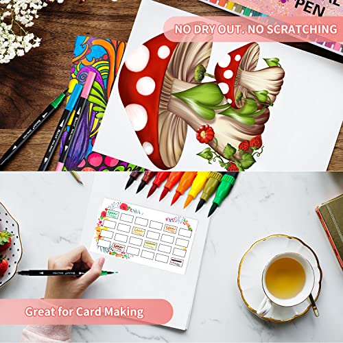 24 Dual-Tip Brush Markers for Coloring and Journaling