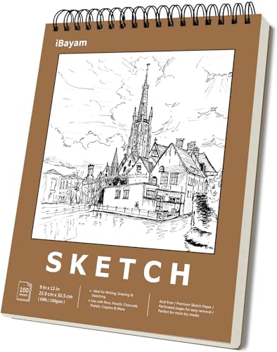 Premium Spiral Bound Sketchbook Set, 9" x 12