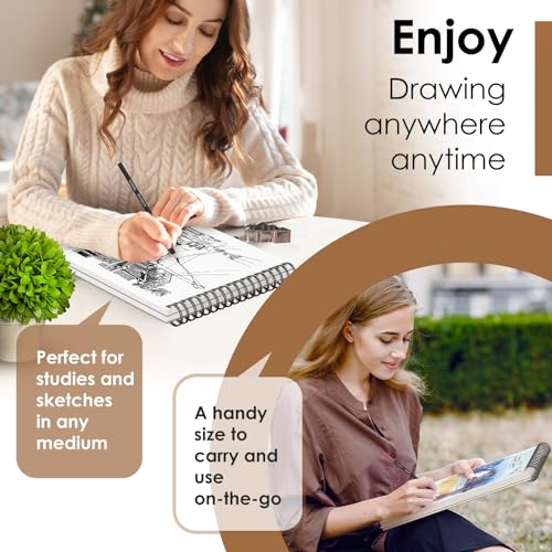 Premium Spiral Bound Sketchbook Set, 9" x 12