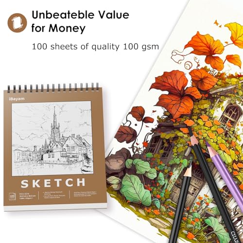 Premium Spiral Bound Sketchbook Set, 9" x 12