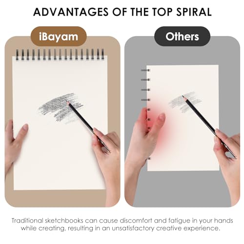 Premium Spiral Bound Sketchbook Set, 9" x 12