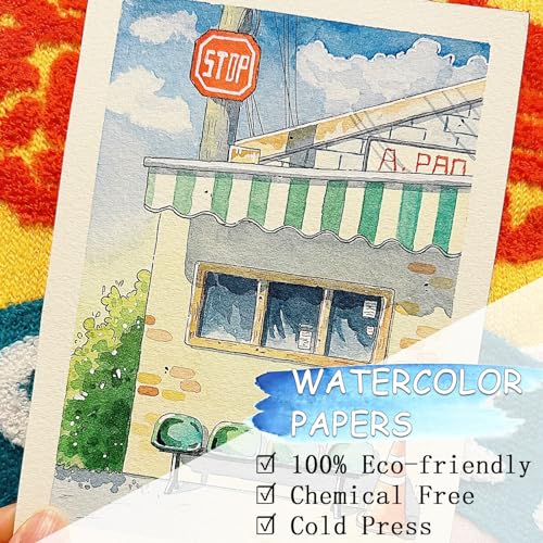 60 Sheets Watercolor Paper, Cold Press, 5" x 7
