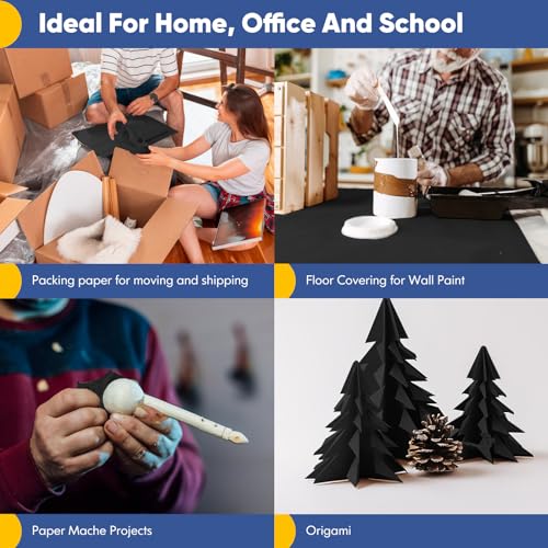 Black Wrapping Paper Roll, Craft Kraft Construction Paper