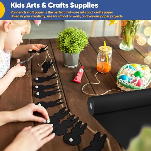 Black Wrapping Paper Roll, Craft Kraft Construction Paper