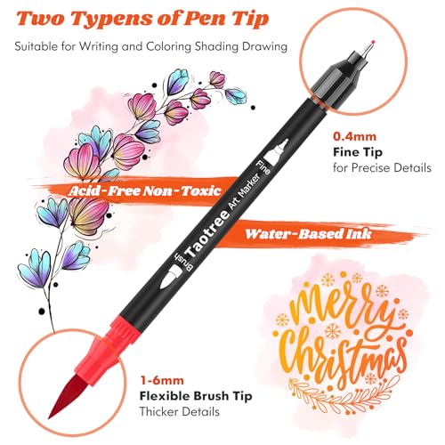 Taotree 36 Colors Dual Tip Art Markers Set