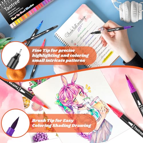 Taotree 36 Colors Dual Tip Art Markers Set