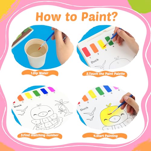 Water Coloring Book Set for Kids - Mess-Free Paint & Draw Kit