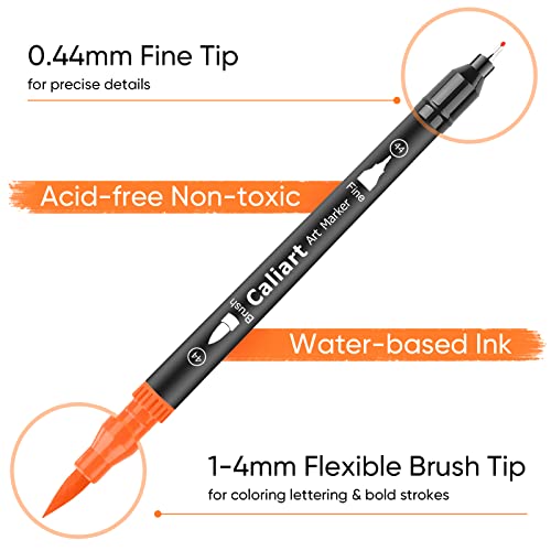 Caliart 34 Double Tip Brush Pens Art Markers