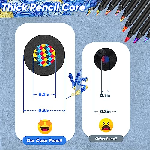 Hapikalor 12-Color Jumbo Rainbow Colored Pencils Set