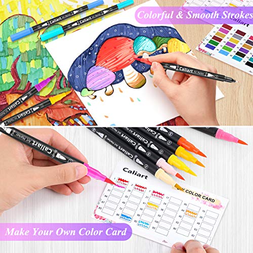 Caliart 34 Double Tip Brush Pens Art Markers