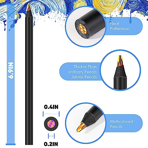 Hapikalor 12-Color Jumbo Rainbow Colored Pencils Set