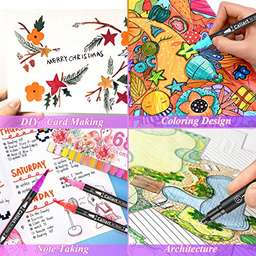 Caliart 34 Double Tip Brush Pens Art Markers