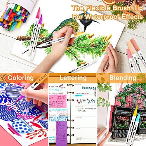 Caliart 34 Double Tip Brush Pens Art Markers