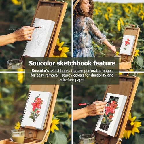 Soucolor Sketchbook - Pack of 2, 200 Sheets