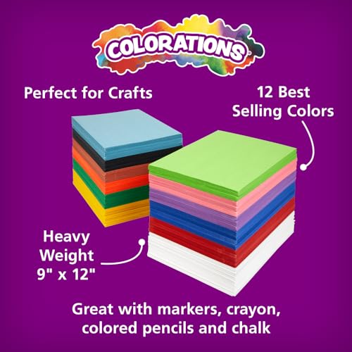 Colorations Construction Paper Bulk Pack, Heavyweight, Assorted Colors