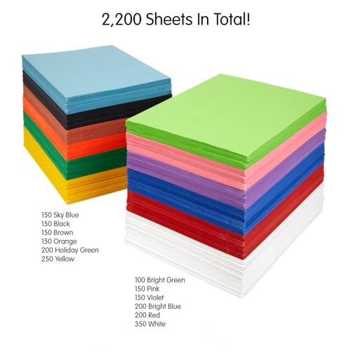 Colorations Construction Paper Bulk Pack, Heavyweight, Assorted Colors
