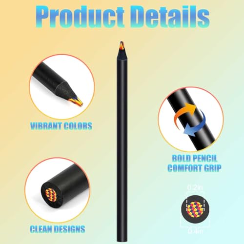 Professional 12-Color Rainbow Pencils for Adult Coloring Art