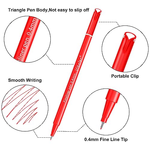 Vitoler 24 Pack 0.4mm Colored Journaling Pens