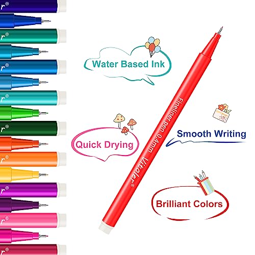 Vitoler 24 Pack 0.4mm Colored Journaling Pens