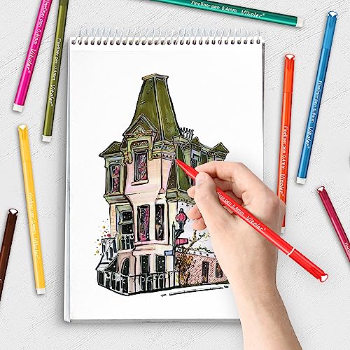 Vitoler 24 Pack 0.4mm Colored Journaling Pens