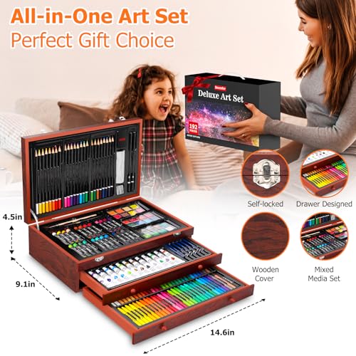192-Piece Art Set with Acrylic, Watercolor & Sketching
