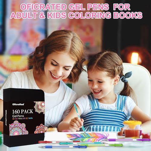 160 Pack Oficrafted Gel Pens for Coloring Books