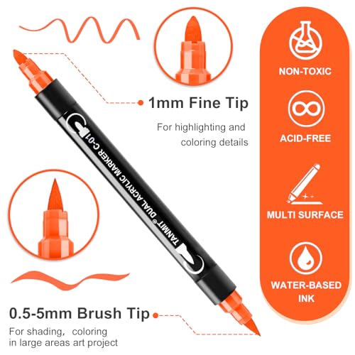 48-Color Acrylic Paint Pens for Various Surfaces