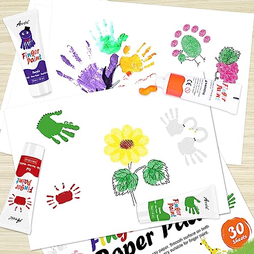 AROIC 8PCS Washable Finger Paint Set - Non-Toxic 8Colors