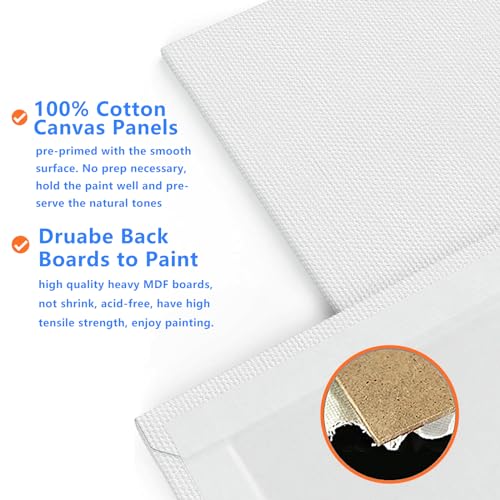 48 Pack of 8x10 inch Blank Canvas Panels