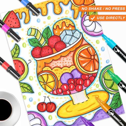 24 Dual Tip Acrylic Paint Pens for DIY Crafts