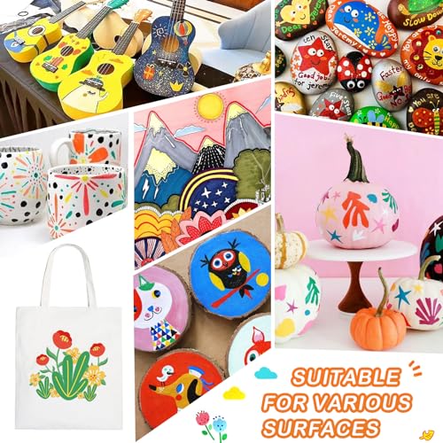 24 Dual Tip Acrylic Paint Pens for DIY Crafts