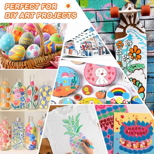 24 Dual Tip Acrylic Paint Pens for DIY Crafts