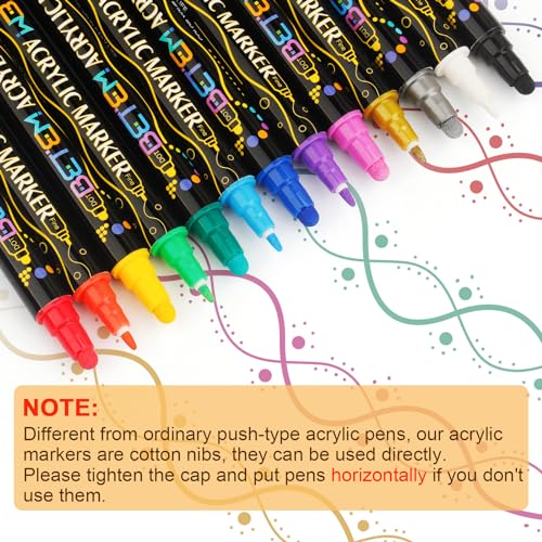 Premium Dual Tip Acrylic Paint Pens - 24 Colors