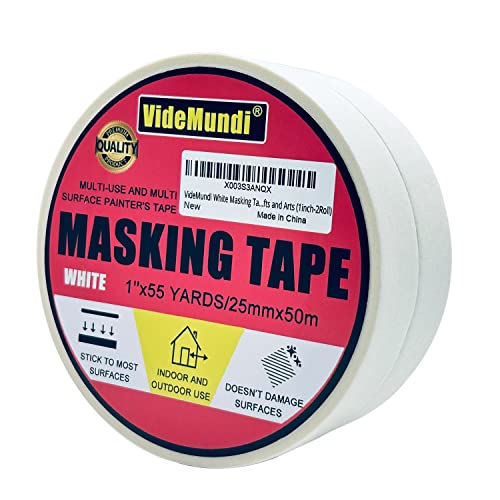 VideMundi 1" Masking Tape 55 Yards 2 Rolls