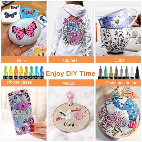 Premium Dual Tip Acrylic Paint Pens - 24 Colors