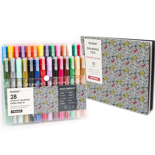 Premium 28-Color Acrylic Paint Pens for Various Surfaces