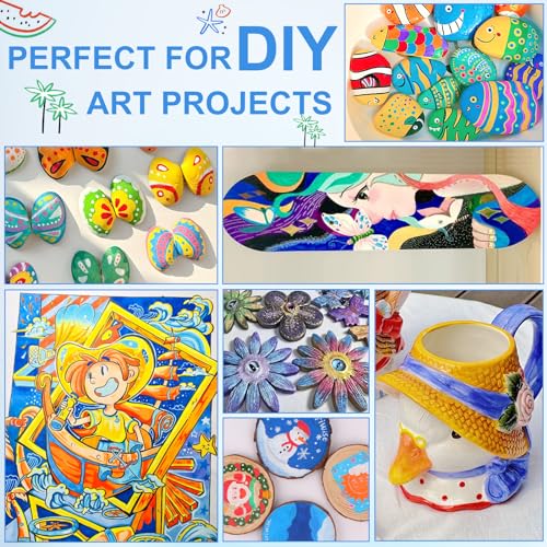 Premium Acrylic Paint Pens Set, 54 Dual Tip Colors