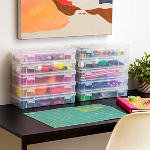 10 Pack Plastic Art Craft Organizer Containers with Latching Lid