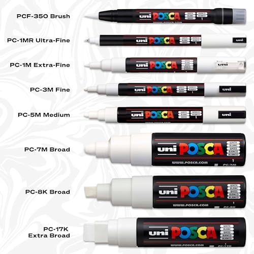 Set of 8 Posca Paint Markers with Reversible Tips