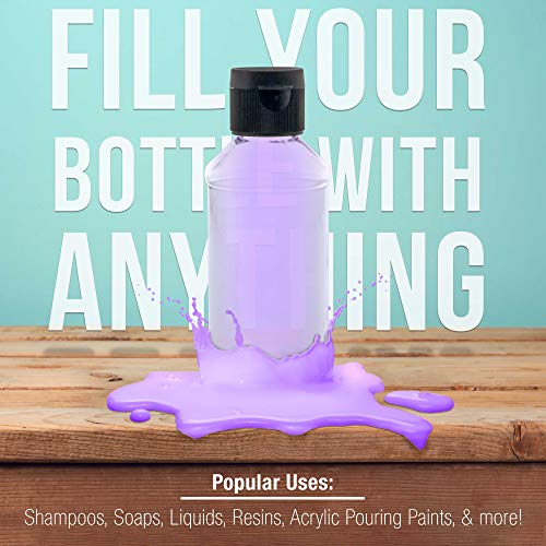 12 Pack U.S. Art Supply Plastic Bottles, Flip Cap