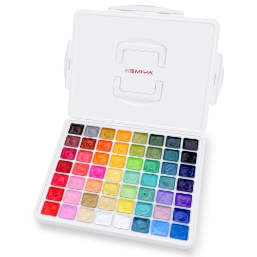 HIMI Gouache Paint Set, 56 Colors in Jelly Cups